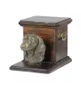 Dachshund Long-haired, Wiener dog, Badger dog - urn for dog ashes with a statuette, elegant urn for a dog, unique urn with a bust of a dog by Art-Dog brand