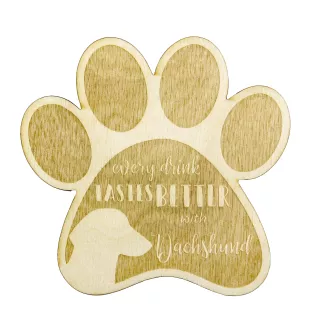 Dachshund Smooth-haired, Wiener dog, Badger dog - Mug coaster, engraved coaster with dog, gift for dog lover by Art-Dog brand