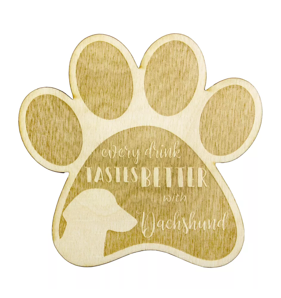 Dachshund Kurzhaar, Dackel, Teckel - Tasse Untersetzer, graviert Untersetzer mit Hund, Geschenk für Hundeliebhaber von Art-Dog Marke