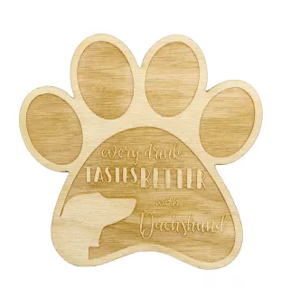 Dachshund Smooth-haired, Wiener dog, Badger dog I - Mug coaster, engraved coaster with dog, gift for dog lover by Art-Dog brand