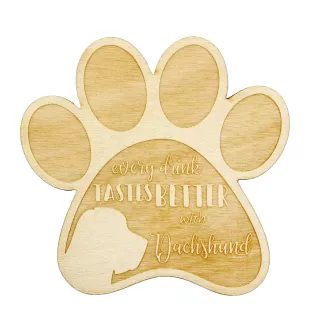 Dachshund Wire-haired, Wiener dog, Badger dog - Mug coaster, engraved coaster with dog, gift for dog lover by Art-Dog brand