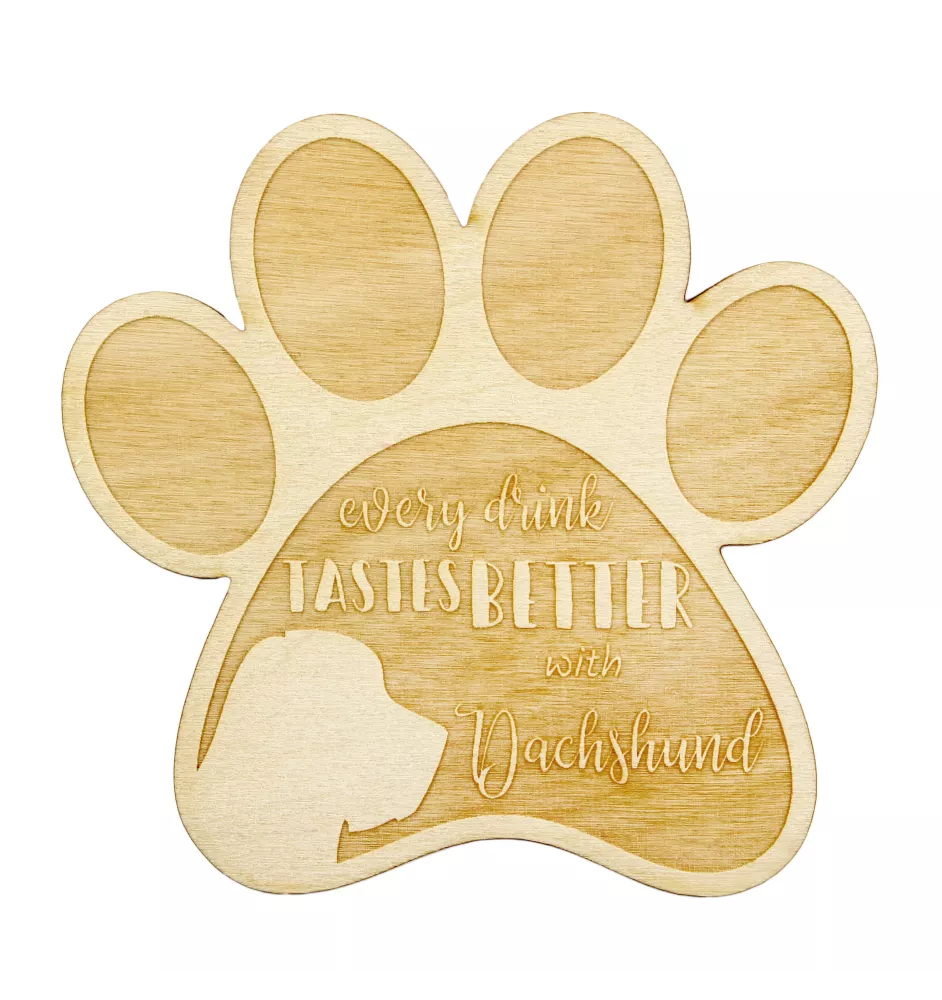 Dachshund Rauhhaar, Dackel, Teckel - Tasse Untersetzer, graviert Untersetzer mit Hund, Geschenk für Hundeliebhaber von Art-Dog Marke