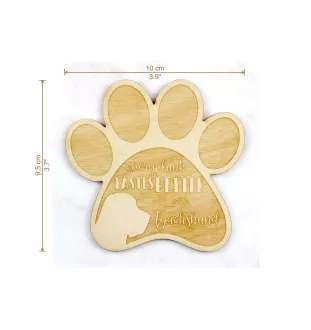 Dachshund Rauhhaar, Dackel, Teckel - Tasse Untersetzer, graviert Untersetzer mit Hund, Geschenk für Hundeliebhaber von Art-Dog Marke