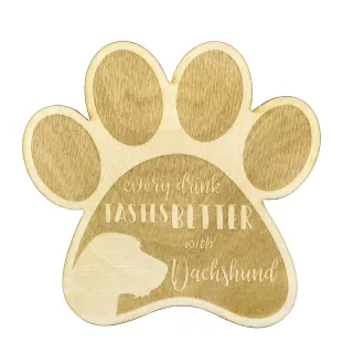 Dachshund Wire-haired, Wiener dog, Badger dog I - Mug coaster, engraved coaster with dog, gift for dog lover by Art-Dog brand