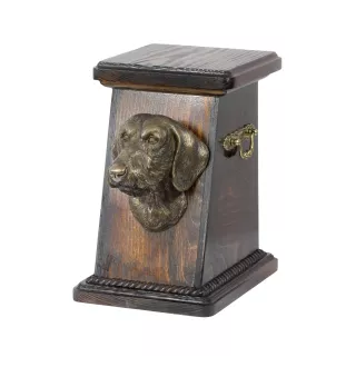 Dachshund Wire-haired, Wiener dog, Badger dog I - urn for dog ashes, elegant urn with a statue, commemorative urn with a bust of a dog by Art-Dog brand