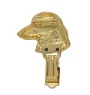 Dachshund Langhaar, Dackel, Teckel - Brosche mit Clip, vergoldeter Startnummernhalter, Geschenk für Hundeausstellung der Marke Art-Dog