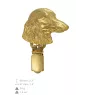 Dachshund Langhaar, Dackel, Teckel - Brosche mit Clip, vergoldeter Startnummernhalter, Geschenk für Hundeausstellung der Marke Art-Dog