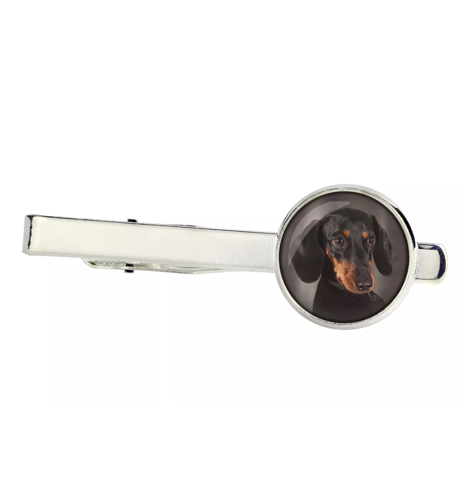 Teckel à poil ras, Chien-saucisse - pince à cravate, accessoire, bijou pour tenue de soirée de la marque Art-Dog