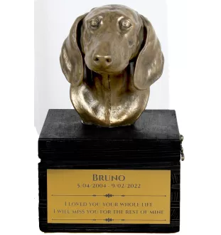 Jamnik długowłosy urny na pudełku czarne Art-Dog