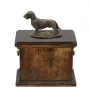 Teckel à poil dur, Chien-saucisse - une urne pour les cendres d'un chien, une urne avec une statuette, une urne élégante de style classique de la marque Art-Dog