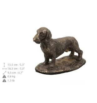 Teckel à poil dur, Chien-saucisse - une urne pour les cendres d'un chien, une urne avec une statuette, une urne élégante de style classique de la marque Art-Dog