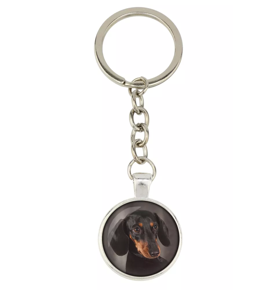 Teckel à poil ras, Chien-saucisse - porte-clés avec votre photo, accessoire pour clés, breloque pour sac de la marque Art-Dog