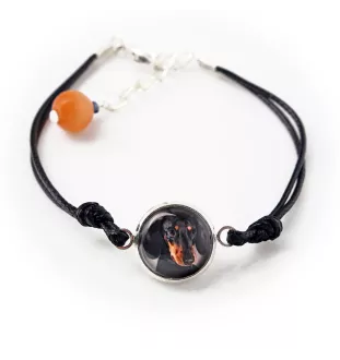 Teckel à poil ras, Chien-saucisse - bracelet avec votre photo faite à la main, bijoux unique de la marque Art-Dog