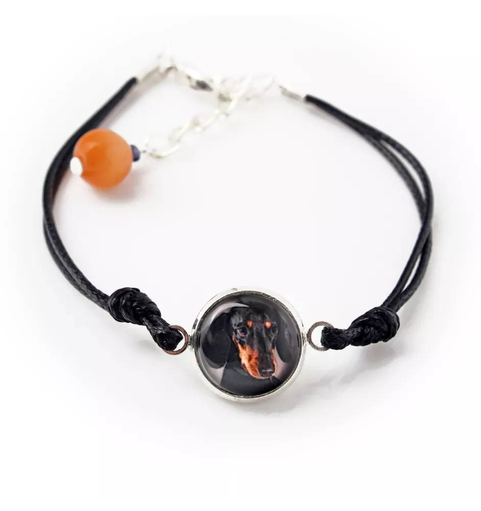Dachshund Smooth-haired, Wiener dog, Badger dog - bracelet with your photo handmade, unique jewelry from the Art-Dog brand