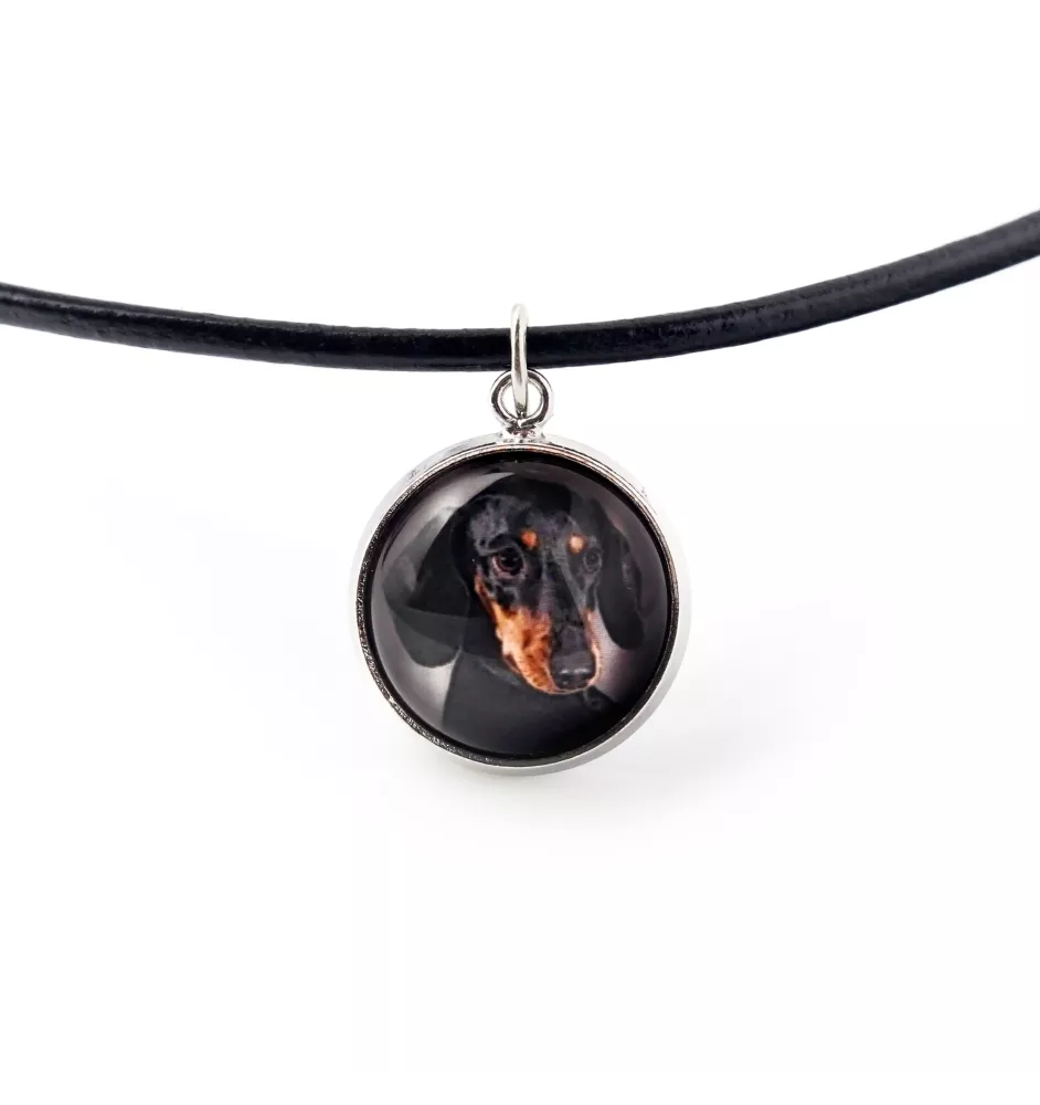 Dachshund Smooth-haired, Wiener dog, Badger dog - necklace pendant with your photo, handmade, handcrafted jewelry by Art-Dog brand