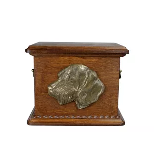 Dachshund Wire-haired, Wiener dog, Badger dog - urn for dog ashes, personalized urn with engraving and bas-relief, commemorative box for dog ashes by Art-Dog brand