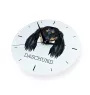 Dachshund Langhaar, Dackel, Teckel - geometrische Wanduhr mit Bild und Aufschrift der Marke Art-Dog