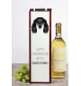 Teckel à poil long, Chien-saucisse - une boîte géométrique avec une photo et un texte pour le vin de la marque Art-Dog