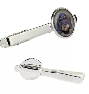 Jamnik szorstkowłosy spinka do krawata w pudełku ze zdjęciem Art-Dog