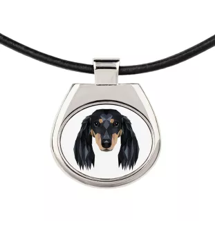 Jamnik długowłosy naszyjnik geometryczny Art-Dog