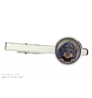 Dachshund Wire-haired, Wiener dog, Badger dog - tie clip in a box, stylish tie, personalized jewelry from the Art-Dog brand