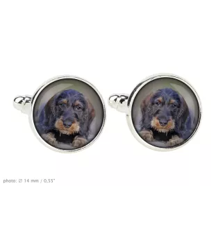 Teckel à poil dur, Chien-saucisse - Boutons de manchette dans une boîte, bijoux faits à la main, produit de la marque Art-Dog