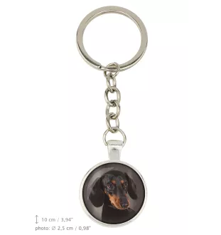 Dachshund Smooth-haired, Wiener dog, Badger dog - keychain in a box, own photo, keychain pendant from Art-Dog brand