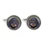 Dachshund Wire-haired, Wiener dog, Badger dog - cufflinks and tie with your photo, a suit decoration, men's jewelry from the Art-Dog brand.