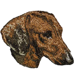 Dachshund Smooth-haired, Wiener dog, Badger dog - dog-shaped patch, embroidered patch, unique decoration for Art-Dog backpack