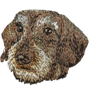 Dachshund Rauhhaar, Dackel, Teckel - Hund geformtes Aufnäher, besticktes Patch, einzigartiges Dekor für den Rucksack der Marke Art-Dog