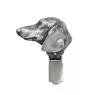Dachshund Smooth-haired, Wiener dog, Badger dog - brooch with a clip, holder for a start number, silver-plated dog show pin from the Art-Dog brand