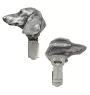 Dachshund Smooth-haired, Wiener dog, Badger dog - brooch with a clip, holder for a start number, silver-plated dog show pin from the Art-Dog brand