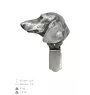 Dachshund Smooth-haired, Wiener dog, Badger dog - brooch with a clip, holder for a start number, silver-plated dog show pin from the Art-Dog brand