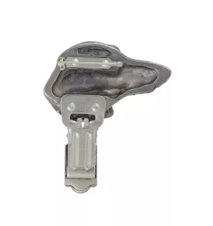 Dachshund Kurzhaar, Dackel, Teckel - Brosche mit Clip, Startnummernhalter, versilberte Anstecknadel für Hundeausstellungen der Marke Art-Dog