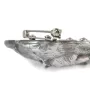 Dachshund Smooth-haired, Wiener dog, Badger dog - brooch with a clip, holder for a start number, silver-plated dog show pin from the Art-Dog brand