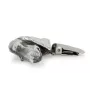 Dachshund Smooth-haired, Wiener dog, Badger dog - brooch with a clip, holder for a start number, silver-plated dog show pin from the Art-Dog brand