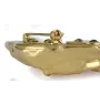 Dachshund Smooth-haired, Wiener dog, Badger dog - brooch with a clip, gold-plated holder for a start number, a gift for a dog show by Art-Dog brand.