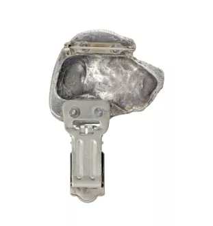 Teckel à poil dur, Chien-saucisse - broche avec pince, support pour numéro de départ, épingle argentée pour exposition de chiens de la marque Art-Dog