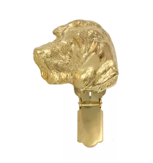 Dachshund Rauhhaar, Dackel, Teckel - Brosche mit Clip, vergoldeter Startnummernhalter, Geschenk für Hundeausstellung der Marke Art-Dog