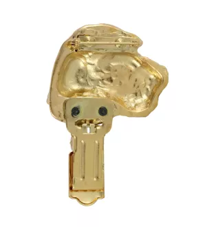 Teckel à poil dur, Chien-saucisse - broche avec pince, support doré pour numéro de départ, cadeau pour exposition de chiens de la marque Art-Dog