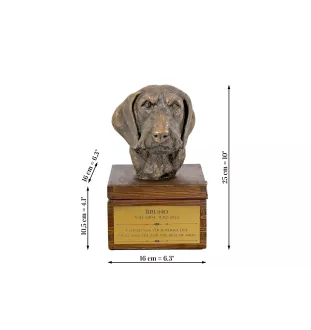 Dachshund Wire-haired, Wiener dog, Badger dog - urn for dog ashes with a statuette, small urn for a dog, personalized urn with a bust of a dog by Art-Dog brand
