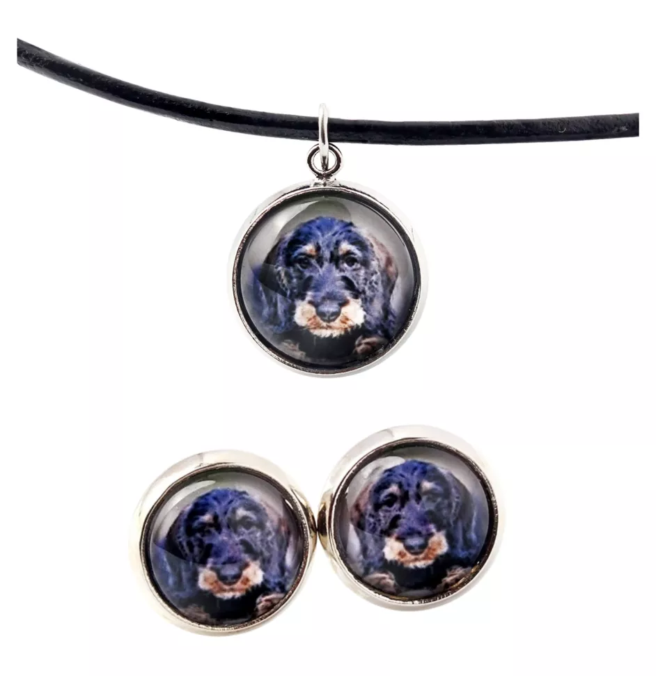 Teckel à poil dur, Chien-saucisse - boîte à bijoux avec votre photo, ensemble collier et boucles d'oreilles, produits personnalisés de la marque Art-Dog