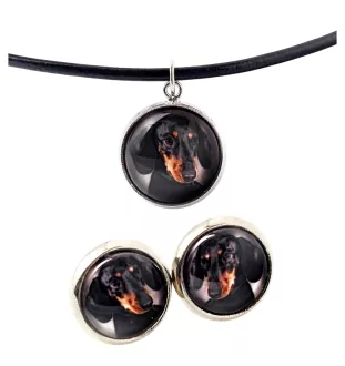 Teckel à poil ras, Chien-saucisse I - boîte à bijoux avec votre photo, ensemble collier et boucles d'oreilles, produits personnalisés de la marque Art-Dog