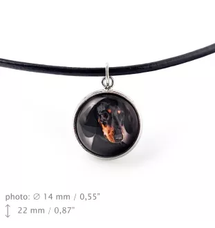 Jamnik krótkowłosy I naszyjnik i kolczyki ze zdjęciem Art-Dog