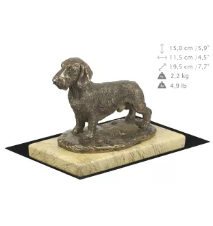 Jamnik szorstkowłosy statuetka na piaskowym kamieniu Art-Dog