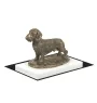 Dachshund Wire-haired, Wiener dog, Badger dog - dog figurine, figure on a white base, trophy for Art-Dog dog show exhibition