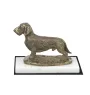 Dachshund Wire-haired, Wiener dog, Badger dog - dog figurine, statue on white marble, trophy for Art-Dog dog show exhibition
