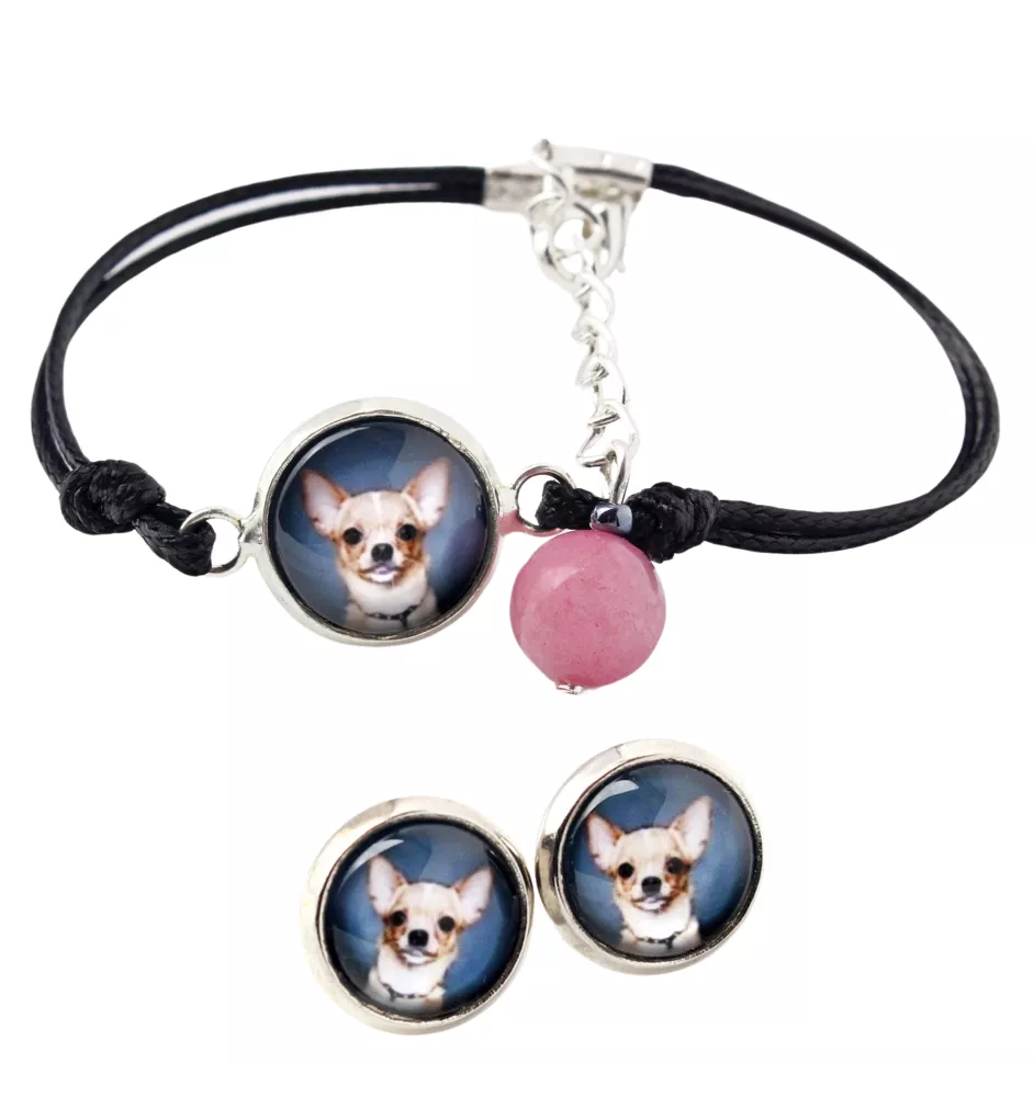 Teckel à poil ras, Chien-saucisse - ensemble de bijoux avec votre photo, accessoire féminin, article fait main, produit fabriqué à la main avec passion pour la création de la marque Art-Dog
