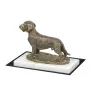 Dachshund Wire-haired, Wiener dog, Badger dog - dog figurine, statue on white marble, trophy for Art-Dog dog show exhibition