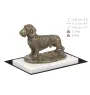 Dachshund Wire-haired, Wiener dog, Badger dog - dog figurine, statue on white marble, trophy for Art-Dog dog show exhibition